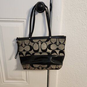 Coach 12429 Khaki Signature Stripe Shoulder Tote